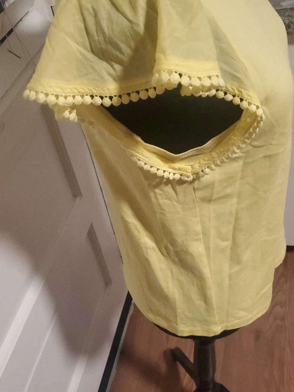 kate spade Yellow Pom-Pom Flutter Sleeve Tee